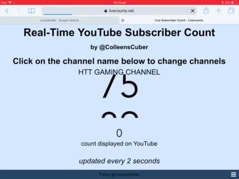 Real time youtube subscriber count