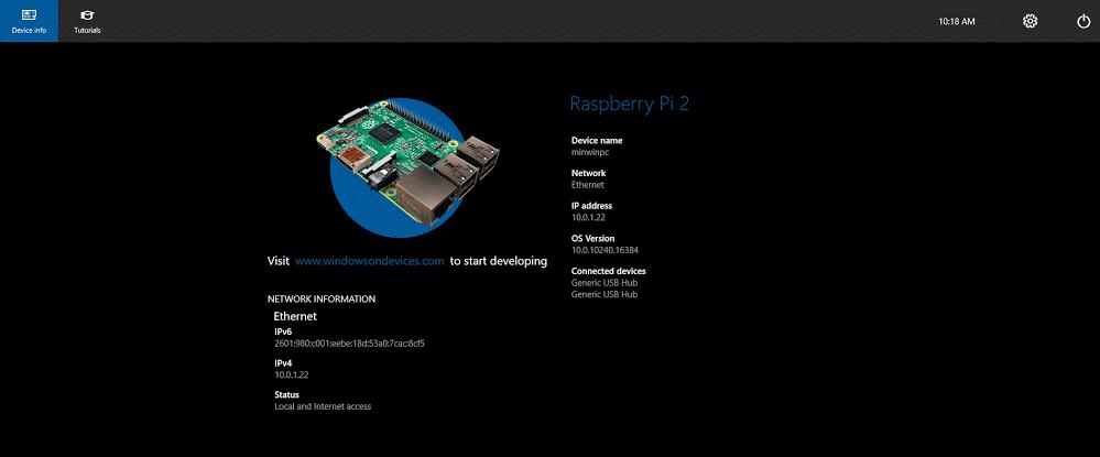 Windows 10 iot core raspberry pi 2