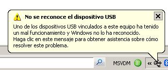 Windows 7 no reconoce usb