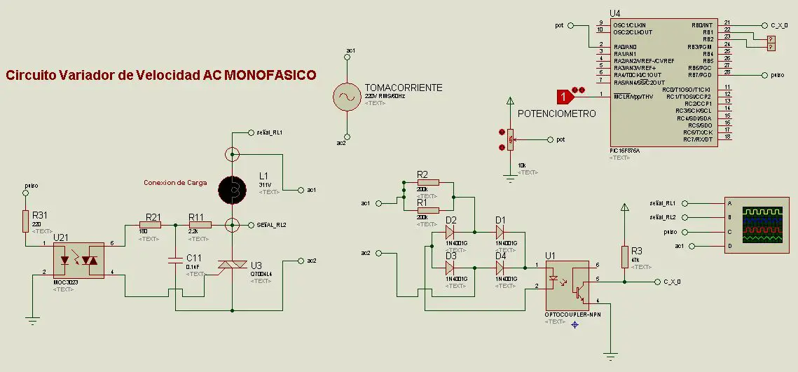 Control de velocidad de un motor monofasico con arduino