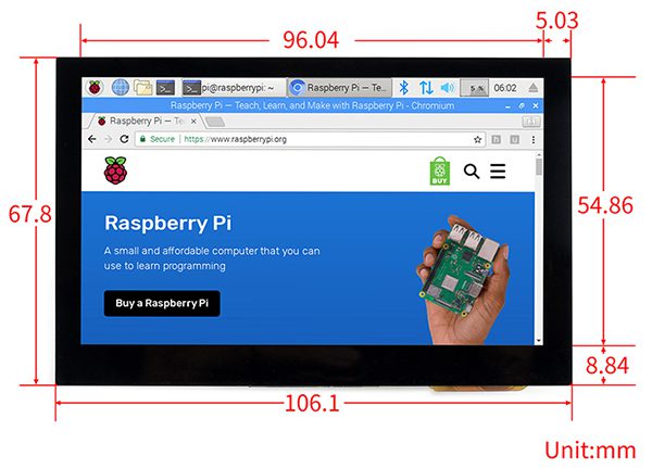 Raspberry pi 3 display