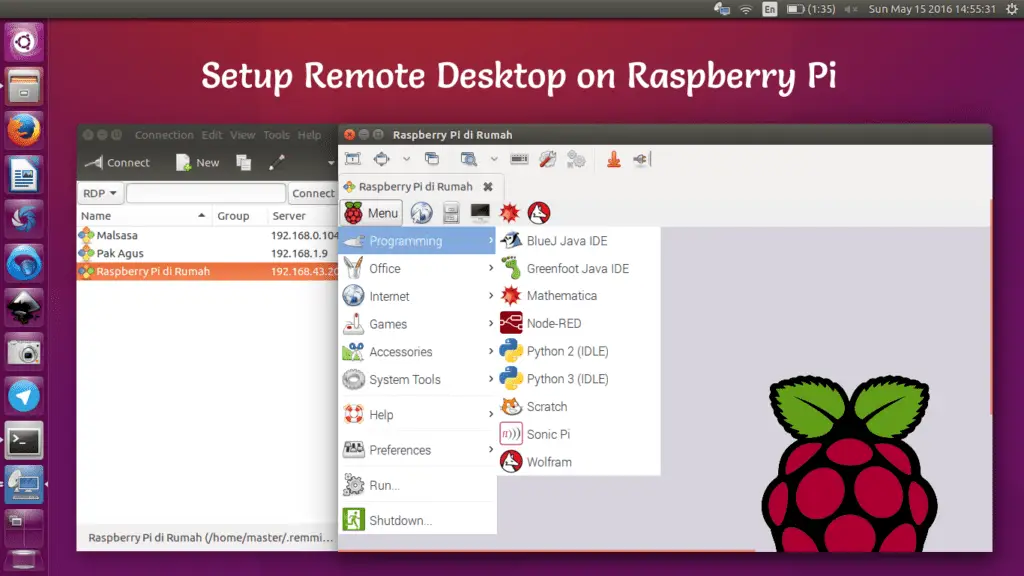 Raspberry pi remote desktop